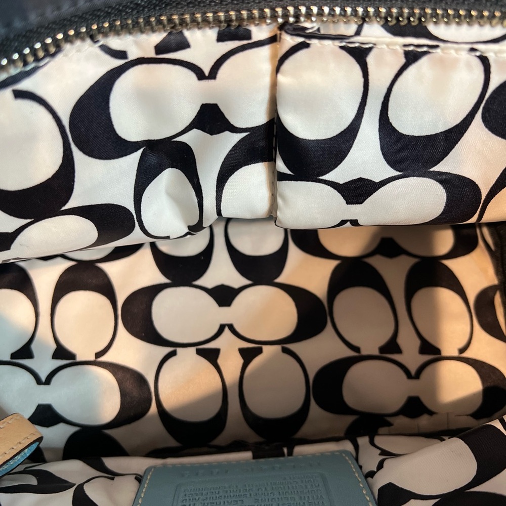 Coach Black Blue and Tan Tote with LadybugTag - Picture 6 of 10